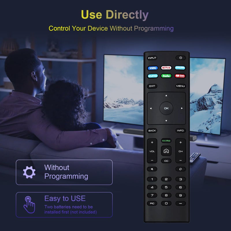 AULCMEET جهاز تحكم عن بعد بديل متوافق مع تلفاز VIZIO Watchfree الذكي M507-G1 D32h-G9 PX65-G1 V556-G1 V436-G1 D55-F2f D50-F1 PX75-G1 D40f-F1 M65-F0 D55-F2 P759-G1 D24f-E1 D24h-E1 D32f-E1 D39f-E1 D40f-E1 - Image 2